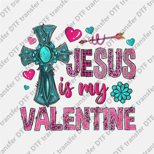 Valentine's Day Cross Jesus Letter DTF transfers VLT.082