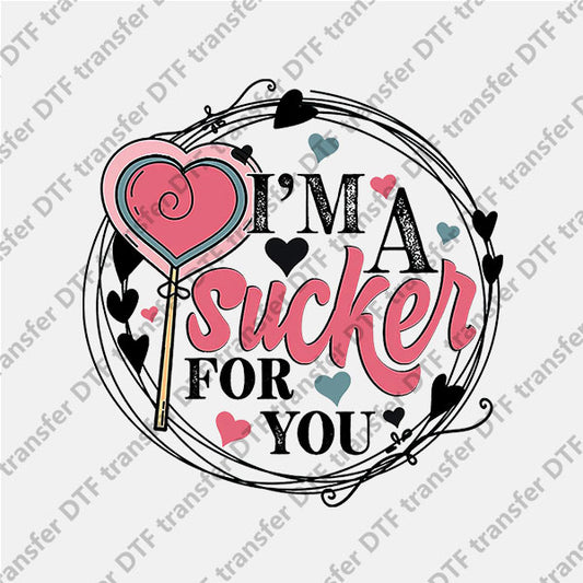 Valentine's Day Heart Lollipop Letters DTF transfers VLT.096