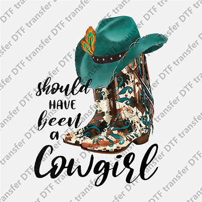 Cowgirl Boots Hat DTF transfers WCC.001