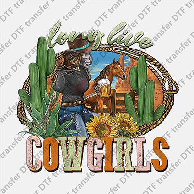 Cowgirls Skull Cactus DTF transfers WCC.002