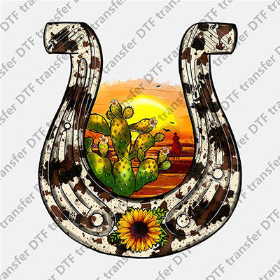 Horseshoe Sunset Cactus DTF transfers WCC.019