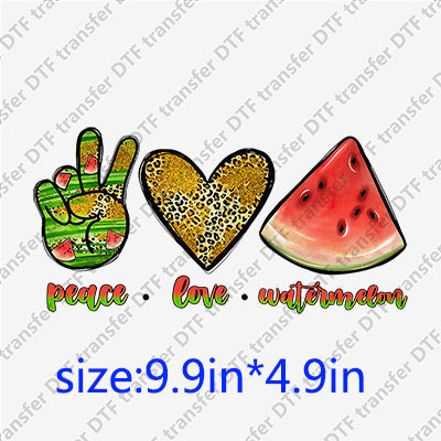 V Gesture Heart Watermelon Peace Love Watermelon Summer DTF Transfers SMM.113