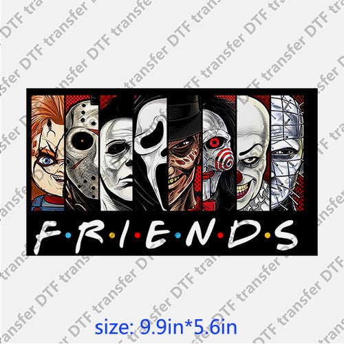 Friends zombie ghost man Halloween Horrible DTF transfer HR.015