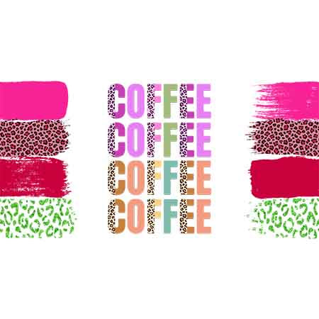 Coffee Cups Letters 16oz UV DTF  Cup Wraps