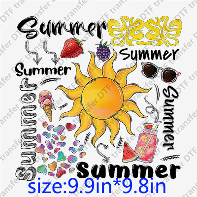 Summer sun, summer icecream fruit sunglasses DTF Transfers SMM.117