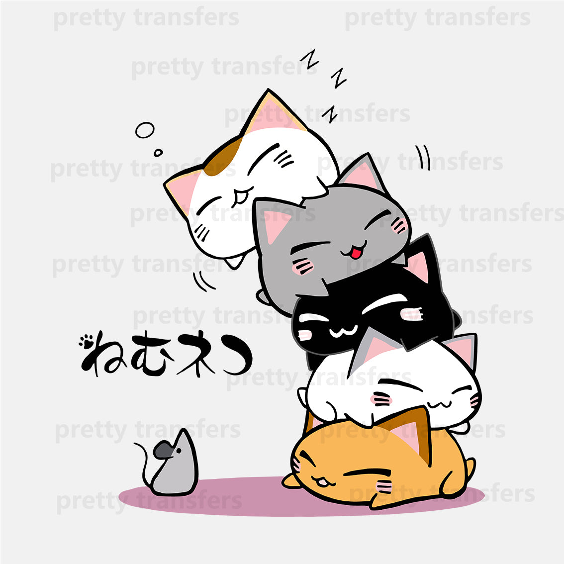 Cute Happy Cats Animal DTF transfers NO.271